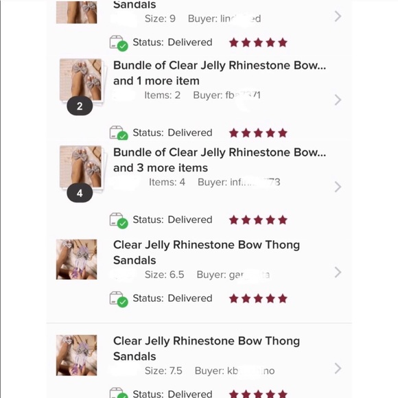 Clear Jelly Rhinestone Bow Thong Sandals - Picture 8 of 9